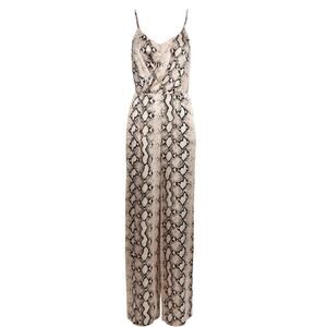 L'Agence Maeve Snake Print Wide-Leg Jumpsuit Spaghetti Straps pockets size 4 NEW